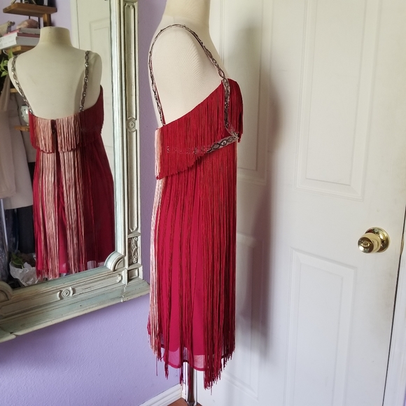 Free People Flapping My Fringe Red Flapper Dress - Picture 5 of 8